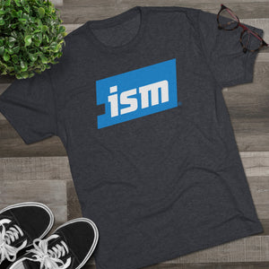 Tri-Blend Vintage Navy. ISM Unisex Tri-Blend Crew Tee. ISM Men's T-Shirt. ISM Women's T-Shirt. ISM Unisex Shirt. ISM Ticket Logo Shirt.