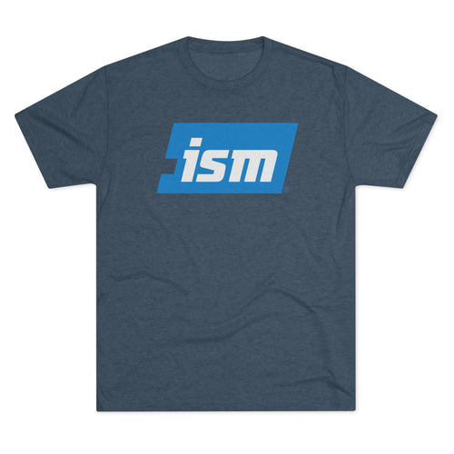 Tri-Blend Indigo. ISM Unisex Tri-Blend Crew Tee. ISM Men's T-Shirt. ISM Women's T-Shirt. ISM Unisex Shirt. ISM Ticket Logo Shirt.