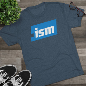 Tri-Blend Indigo. ISM Unisex Tri-Blend Crew Tee. ISM Men's T-Shirt. ISM Women's T-Shirt. ISM Unisex Shirt. ISM Ticket Logo Shirt.